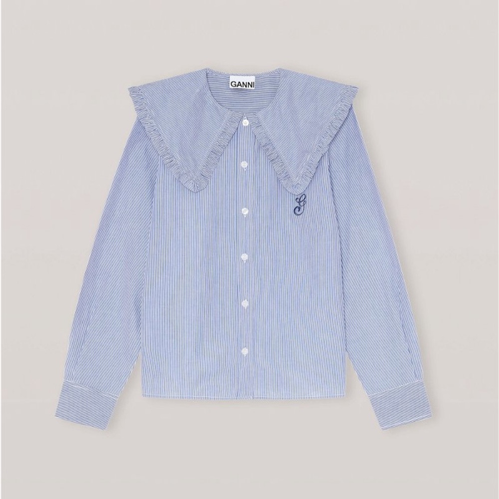 GANNI Classic Stripe Cotton Shirt